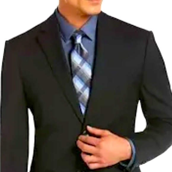 Kenneth Cole, BlK Pinstriped, 3 Button Men’s Blazer with Collar Size 42R - Picture 3 of 16